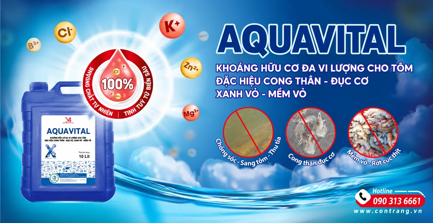 AQUAVITAL (Khoáng điện giải xử lý cong thân đục cơ)
